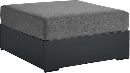 Modway Tahoe Aluminum Ottoman in Gray Charcoal by Modway