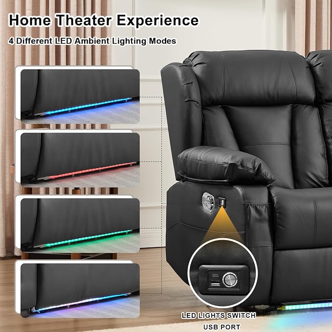 58.3" Reclining Loveseat Sofa, RV Loveseat Recliner Couch - Image 6
