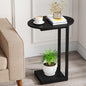Hosfais Small Side Table End Table, C-Shaped Wood Coffee Table TV Tray by HosfaisHome