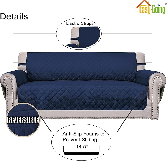 Easy-Going Reversible Couch Cover, 3 Cushion Sofa, Water Resistant Furniture Mat - Image 3