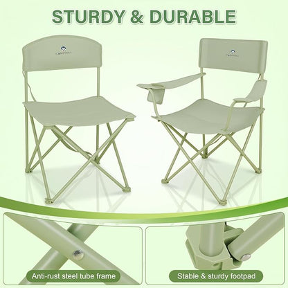 Camping Chair Set of 3, Outdoor Folding Camping Chairs - Image 4