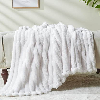 NEWCOSPLAY Fleece Ribbed Cozy Throw Blanket - Image 6