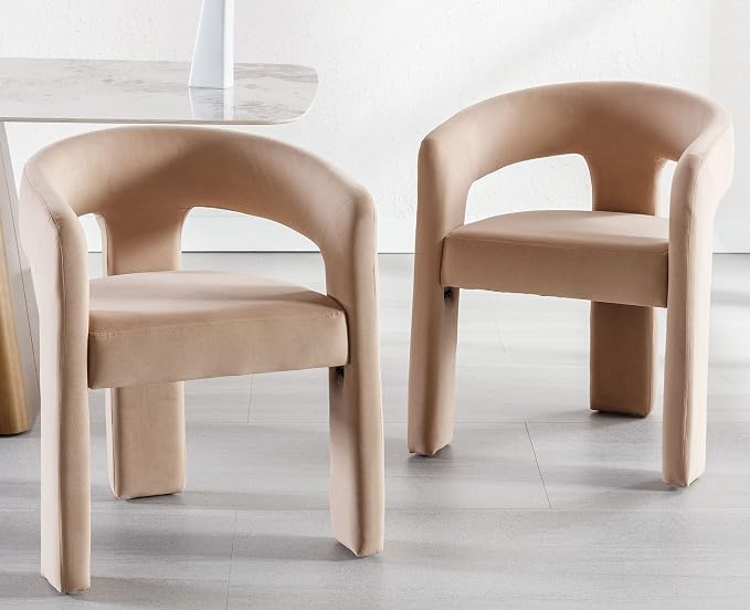 VESCASA Velvet Barrel Dining Chair - Image 8