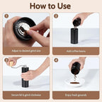Manual Coffee Grinder, 420 Stainless Steel Conical Burr Hand Coffee Bean Grinder, Adjustable Grind Setting For Espresso, Pour Over, French Press (Black)