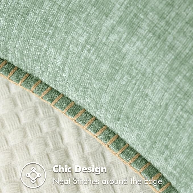 MIULEE Decorative Couch Throw Pillow Covers 20x20 Inch Greyish Green 2 Pack | - Image 2