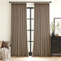 MIULEE Cafe Brown Pinch Pleated 100% Blackout Linen Curtains 40x84 Inches | by MIULEE