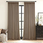 MIULEE Cafe Brown Pinch Pleated 100% Blackout Linen Curtains 40x96 Inches | by MIULEE