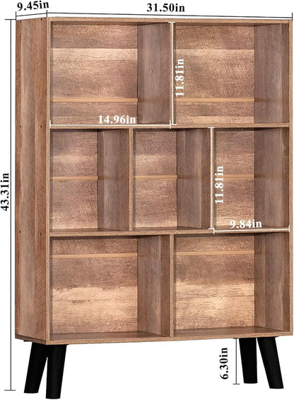 LEYAOYAO 7 Cube Bookshelf 3 Tier Modern Bookcase - Image 3