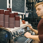 Yaomiao 200 Pcs 4 oz Disposable Espresso Coffee Cups Ripple Corrugated Paper Insulated Hot Cups for Party Cold Drinks Hot Beverage Tea(Coffee)