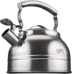 Whistling Tea Kettle Stovetop - Food Grade Stainless Steel Teapot for Stove Top with Ergonomic Handle for Gas, Induction, Electric Stovetops 2.3 Quart