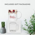 Andaz Press 11oz. Wedding Ceramic Coffee Tea Mug Gift, Fall Autumn Marsala Burgundy Flowers Roses Florals, Mother of the Bride, 1-Pack, Includes Gift Box