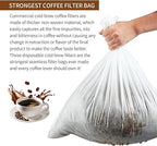 100Pcs Commercial Cold Brew Coffee Filters for 5 Gallon Buckets, 20" X 20" Disposable Coffee Filters with Drawstring for Brew Up To 5 LBS Coffee