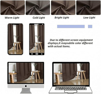 Simplebrand Ava Chocolate Short 36 Inches Blackout Curtain 2 Panels Set - Image 8