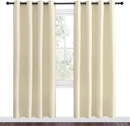 NICETOWN Beige Room Darkening Curtains 78" Long - Image 2