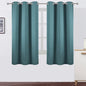 Sea Teal Blackout Curtains 40 x 63 Inch Length/Set of 2 Curtain Panels/Thermal by Lemomo