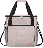 Abstract Rose Gold Marble Coffee Maker Carring Bag Travel Storage Tote Bag Compatible with Keurig K-Mini or K-Mini Plus Portable Single Serve Coffee Brewer Case with Pockets for K-cup Pods