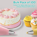 16 Inch Thick Disposable Piping Bags, 100PCS Anti Burst Pastry Bags for Cake Decorating Cream Frosting and Baking Supplies, Tipless Piping