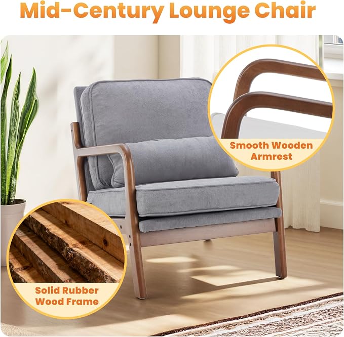 DUMOS Accent Chair Mid Century Modern Chair - Image 5