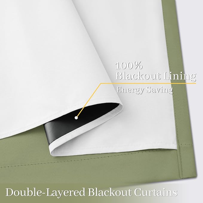 Yakamok Sage Blackout Curtains 72 Inches Long - Image 4