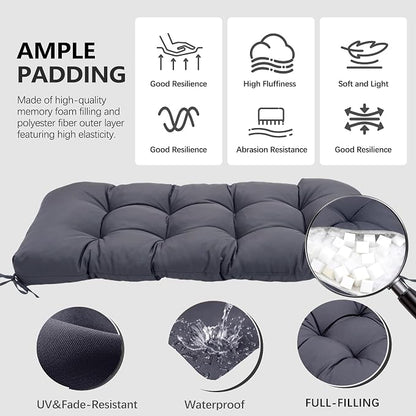3 Pcs Wicker Chair Cushions Patio Loveseat Chaise Cushion Set - Image 3