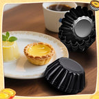 LemonRoad 16 Pcs Egg Tart Molds, Non-stick Carbon Steel Tart Pans, Mini Pie Moulds, Muffin Cupcake Pudding Baking Cup Maker - for Pies, Chinese Egg Tarts, Cakes (2.6 Inch)