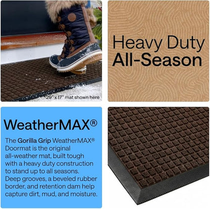 GORILLA GRIP 100% Waterproof All-Season WeatherMAX Doormat 35x23, US Designed - Image 3