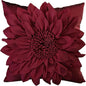 Burgundy Accent 3D Flower Decorative Throw Pillow Covers by BellasGifts