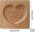 Wooden Cookie Biscuit Mold, 3D Baking Mold, Embossing Craft Decorating Baking Tool, Suitable for Halloween Thanksgiving Christmas Kitchen DIY (Love A 10 * 10 * 2)