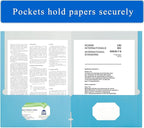 Zzrywuty File Folders with Pockets Letter Size, 50-Pack Paper Folders with Card Slot, Two Pocket Folders for School Students, Businessmen, Home and Office Workers（Light Blue）
