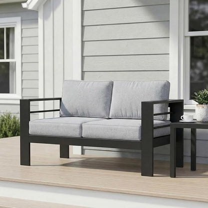 Wisteria Lane Metal Patio Furniture Sofa, All-Weather Outdoor Couch by WisteriaLane
