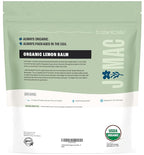 J Mac Botanicals Organic Lemon Balm (16 oz), Loose Leaf Tea, Dried Lemon Balm Tea, herbal Infusion, Lemon balm leaves, melissa officinalis tea, Certified USDA Organic
