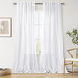 Snow White Linen Curtains 102 Inches Long by Nanspring