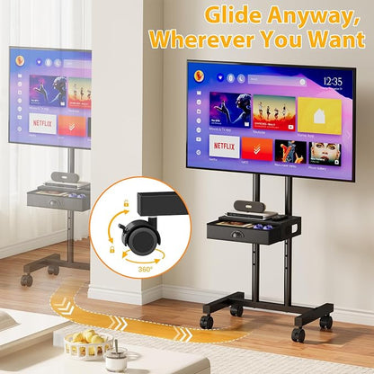 Hayexiha Rolling TV Stand with Drawer - Image 2