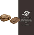 PICNIC TIME TOSCANA -Wine Appetizer Plates, Cocktail Plate with Glass Holder, Cheese Board with Wine Holder, (Acacia Wood), 9 x 6, Set of 4