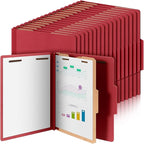 36 Pcs Classification Folders Letter Size, Back to School Supply for Teacher, Student, 1 Divider Pressboard File Folder Bulk with 2 Fasteners, 3.5 Inch Expanding File Organizer (Red)