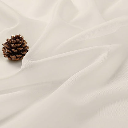Cream Sheer Curtains 72 Inches Long 2 Panels Set, Light Filtering Sheer Curtains - Image 4