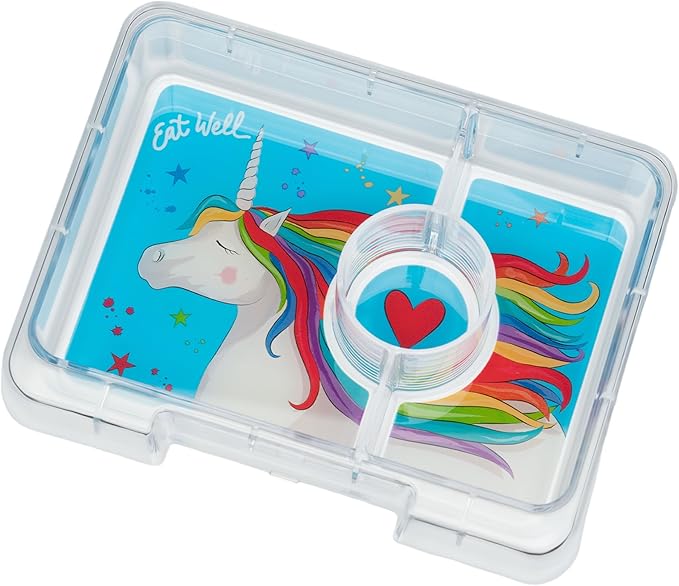 Yumbox Snack Box – Leakproof, BPA-Free, 3-Compartment Snack Container for Kids & Adults – Portable, Lightweight & Easy to Clean – Ideal for Fruits, Veggies, Crackers & Dips (Lavande Unicorn)