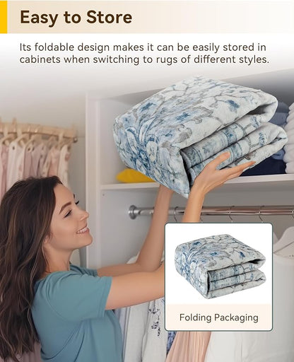 RELEANY Washable Area Rug, Round 4ft, Water Repellent, Pet Friendly, Vintage - Image 5