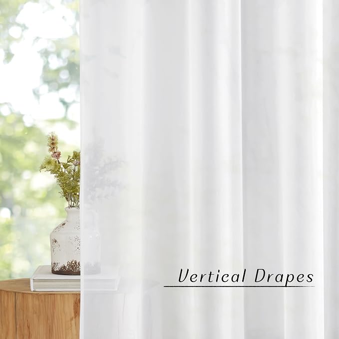 NICETOWN White Short Kitchen Curtains Over Sink 30 inches Long 2 Panels - Image 3