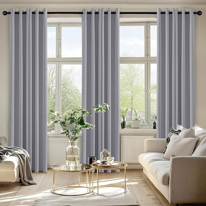 MIULEE Blackout Curtains for Bedroom 2 Panels 40 x 72 Inch Long Silver Grey | - Image 6