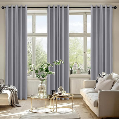 MIULEE Blackout Curtains for Bedroom 2 Panels 40 x 72 Inch Long Silver Grey | - Image 6