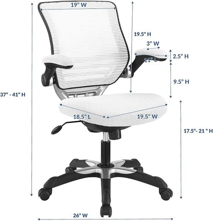 Modway Edge Mesh Back and Mesh Seat Office Chair In Black - Image 3