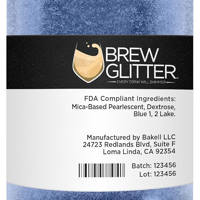 Sky Blue BREW GLITTER Edible Glitter For Drinks, Cocktails, Beer, Garnish Glitter & Beverages | KOSHER & HALAL Certified | 100% Edible & Food Grade | Vegan, Gluten, Nut Free (50g, Sky Blue)