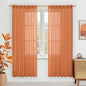 Burnt Orange 78 inch Sheer Linen Curtains by LAMIT