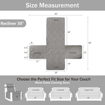 Large Gray Recliner Chair Covers, Quilted Décor Water-Repellent Lazy Boy Chair - Image 7