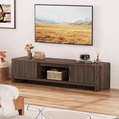 FATORRI TV Stand for 75/65/55 Inch TVs, Mid Century Modern Entertainment Center - Image 2