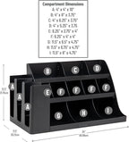Mind Reader Cup and Condiment Station, Countertop Organizer, Coffee Bar, Kitchen, Stirrers, 24"L x 11.5"W x 12.5"H, Black