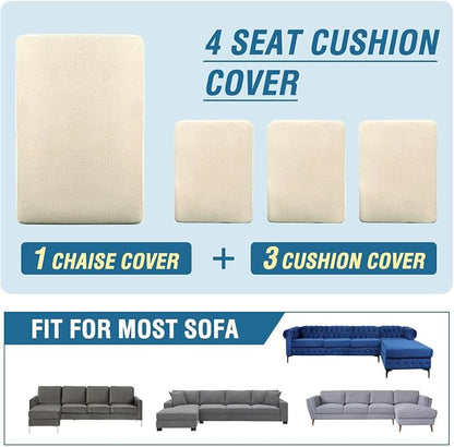 H.VERSAILTEX Sectional Couch Covers 4 Pieces Sofa Seat Cushion Covers L Shape - Image 8