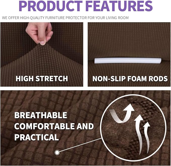 ZNSAYOTX Super Stretch Couch Cover Universal Sofa Covers - Image 4