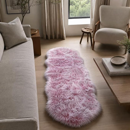 EasyJoy Faux Sheepskin Rug, Fluffy Faux Fur Rug, Ultra Soft Shag Area Rug - Image 8